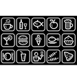 food and drink icons vector image