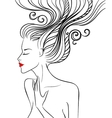 girl with swirl hair vector image