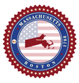label sticker cards of state massachusetts usa vector image