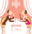 retro party with couple lovers vector image