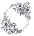 floral frame with bouquets of hand drawn vector image