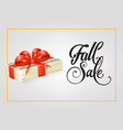 fall sale lettering with stack dollar bills vector image vector image