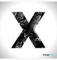 grunge letter x black font sketch style symbol vector image
