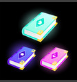 set game icons books with a swan unicorn vector image vector image