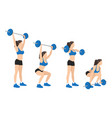 woman weightlifter with snatching barbell vector image vector image
