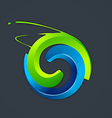 abstract circle grunge logo vector image vector image