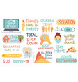coronavirus covid19-19 letterings and other vector image vector image