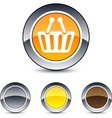 shopping cart round button vector image vector image