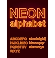 glowing neon alphabet for poster or booklet vector image