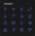 navigation and direction thin line icons set vector image