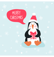 penguin christmas card vector image