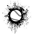 baseball with grungy black ink paint vector image