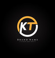 initial letter kt logo minimal alphabet vector image
