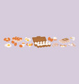 chicken and quail eggs set raw boiled fried vector image vector image
