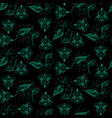 dark green and black ethnic and foliage seamless vector image vector image