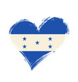 honduras flag heart-shaped grunge background vector image