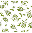 seamless pattern with olive branches vector image