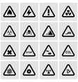 black danger icon set vector image