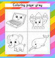 coloring book for kids cartoon character black vector image