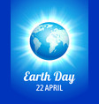 earth day blue poster vector image vector image