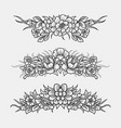 flower and leaves ornament decoration sketches vector image
