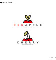 fruit with leaves logo vector image
