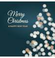 merry christmas tree card blue vector image vector image