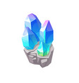 blue magic crystal gem jewel rock mineral vector image