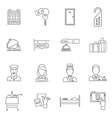 hotel icons line set vector image