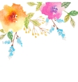 invitation card with watercolor flowers vector image