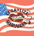 banner for legalize marijuana with a smoking mouth vector image