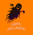 flying funny ghost happy crazy halloween vector image vector image