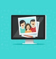 photos on computer screen vector image vector image