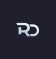 rd letters logo design monogram vector image