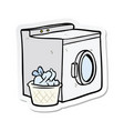 sticker of a cartoon washing machine vector image