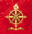 ancient golden compass rose vector image vector image