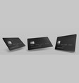 credit card mockup isolated template with chip vector image vector image