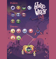 halloween party bubbles vector image
