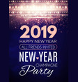 happy new 2019 year party poster template art vector image vector image
