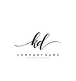 kd initial letter handwriting logo hand drawn vector image