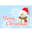 merry christmas snowman greeting card vector image