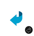page turn or back arrow flat and linear icon vector image