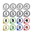 rounded multicolor pointers with numbers vector image vector image