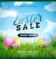 easter sale with color painted egg vector image vector image