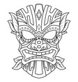 tiki mask mascot logo line art vector image