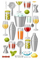 cocktail bar seamless pattern essential tools vector image