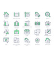 real estate line icons vector image vector image