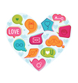 valentines day love card - with flat icons vector image