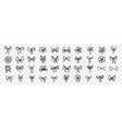 hand drawn bows doodle set vector image vector image