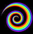 rainbow swirl abstract figure in black background vector image